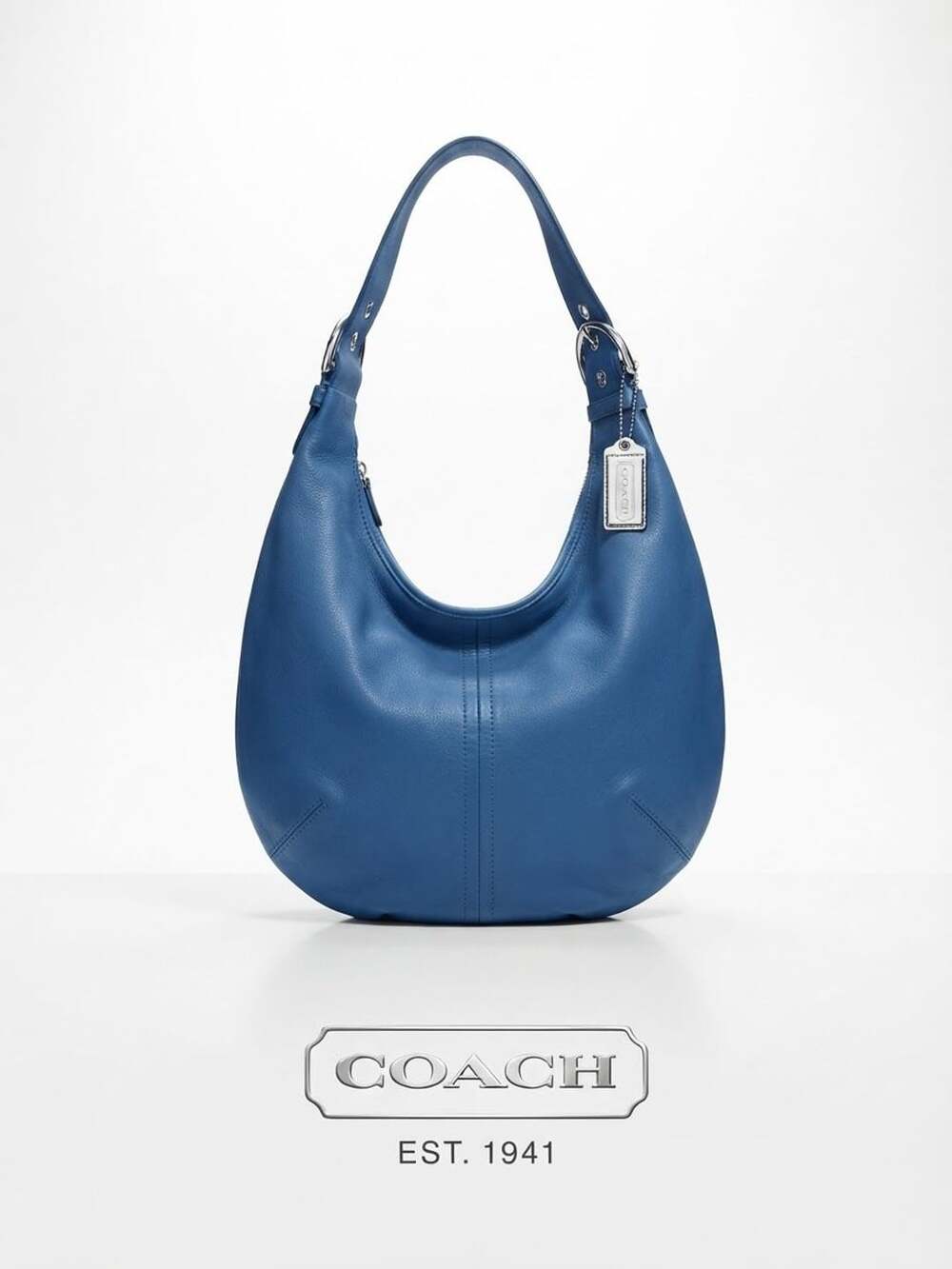 Coach RARE Blue Leather Lamb Nappa Vintage Y2K Tortilla Slouch Hobo 9619